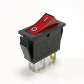 Клавишный переключатель IRS-101-3C/KCD3-101N (I-O, 3-конт) красная-неон подсветка (уст 30x10мм, по планке 32х13.5мм) (250В/15A)