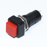 Кнопка PBS-12A квадратная красная (15х15мм, M12) с фиксацией (250В/1A)