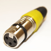 Разъем XLR (Canon) 3pin гнездо на кабель, цанга, желтый