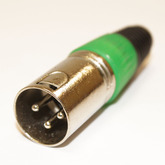 Разъем XLR (Canon) 3pin штекер на кабель, цанга, зеленый