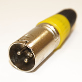 Разъем XLR (Canon) 3pin штекер на кабель, цанга, желтый
