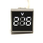 Вольтметр LED AC/50Hz (20-500VAC) DMS-141 белый (дисплей 30х30, корпус 22мм)