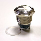 Кнопка антивандальная металл (M19, Dкорп-22/26мм, IP65) (O-I) без фиксации AC250V/5A, PBS-28B-2
