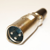 Разъем XLR (Canon) 3pin штекер на кабель, металл с хомутом