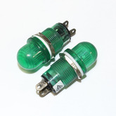 Лампа индикаторная (неон) RWE-302, сферич. (18мм) зеленая, (Dуст=15мм, L=37мм), 220V
