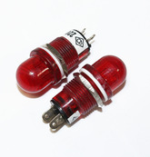 Лампа индикаторная (неон) RWE-302, сферич. (18мм) красная, (Dуст=15мм, L=37мм), 220V