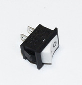 Клавишный переключатель MRS-101A/KCD1-101-C3  (I-O, 2 конт) белый (устан 20x13мм, по планке 21х15мм, 250В/5A)