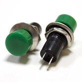 Кнопка PBS-16A круглая зеленая (Dустан-12мм) с фиксацией (250В/1A)