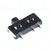 Переключатель движковый 3 вывода, микро, DIP (6.5х1.5х3.5мм, H ручки = 1.3мм) MSK12C01