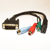 Переход-DVI; штекер DVI-I (24+5) --> гнездо HDMI + 3гнезда RCA, Rexant 17-6833