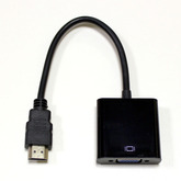 Конвертер HDMI; штекер-HDMI --> гнездо-VGA, Lпров-20см