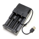 Зарядное устройство универсальное для Li-Ion,  2 местное, ток заряда - 0.5A, питание: гнездо USB   97127