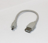 Шнур-USB mini; гнездо USB A --> штекер mini USB  0.30м  5-941 0.3