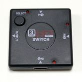 Коммутатор HDMI; 3 гнезда-HDMI (вход) --> 1 гнездо-HDMI (выход), управление кнопкой