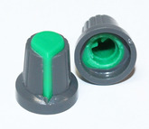Ручка для резистора d/h = 15/17мм, Dвал=6мм, (полукруг, лыска) RR4817 серо-зеленая