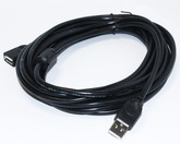 Шнур-USB A; штекер USB A --> гнездо USB A 5.0м черный