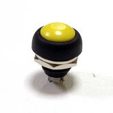 Кнопка PBS-33B круглая желтая (D-17.5мм, M12, ) (O-I) без фиксации (250В/1A)