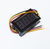 Вольтметр LED DC 48х29х22мм (0-99,9V) 3 провода, с защитой, цифры красные
