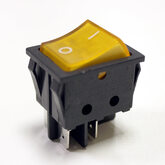 Клавишный переключатель IRS-201/KCD4-JK/N (I-O, 4 конт) желтая-неон подсветка (устан 29х22мм, 250V/16A, 125°C)