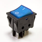 Клавишный переключатель IRS-201/KCD4-JK/N (I-O, 4 конт) синяя-неон подсветка (устан 29х22мм, по планке 32х25мм, 250V/16A, 125°C)