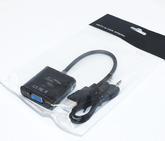 Конвертер HDMI; штекер-HDMI --> (гнездо-VGA + гнездо-AUX 3.5мм) 1080P