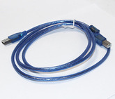 Шнур-USB B; штекер USB A --> штекер USB B 1.5м (USB2.0) для принтера, силикон, синий
