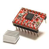 [026] Arduino: Драйвер шагового двигателя (красный)  (А4988, Uпит: 8..35В, I-1..2A, 1/2~1/16)