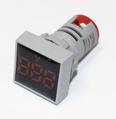 Вольтметр LED AC/50Hz (20-500VAC) DMS-125 красный (дисплей 30х30, корпус 22мм)