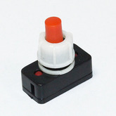 Кнопка PBS-17A-2 для светильников красно-белая (I-O) (Dустан-10мм, 25х12мм) с фиксацией (250V/2A)