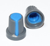 Ручка для резистора D/Hкорп - 15/17мм, на круглый вал (тип KC)  серо-синяя