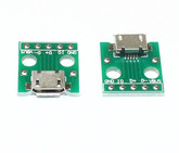[022] Arduino 3447: Адаптер гнездо micro_USB 5 контактов на печатной плате