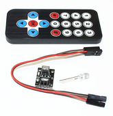 [016] Arduino 1001-1: Набор для дистанционного управления (пульт, фотоприемник HX1838, ИК-диод)