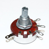 Резистор переменный (регулятор тока в сварочникax) D-28мм; 2K2, 2W,  WTH118-1A, вал металл.