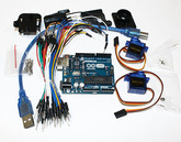 [002] Arduino 1010: Набор UNO R3 синяя плата + шнур_USB + 2 сервомотора SG90 + держатели + провода