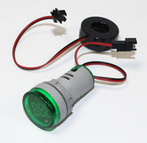 Амперметр цифровой LED AC-50Hz (0-100A датчик тока) DMS-213 зеленый (Dдисплея- 28мм, Dустан- 22мм) 110514