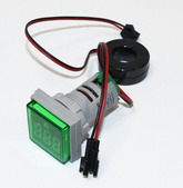 Ампертметр цифровой LED AC-50Hz (0-100A датчик тока) DMS-223 зеленый (дисплей 30х30мм, Dустан- 22мм) 110519