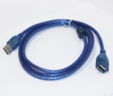 Шнур-USB A; штекер USB A --> гнездо USB A 1.5м (USB2.0) синий
