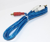 Шнур-RCA; 2 штекера RCA --> 2 штекера RCA 1.5м синий (позолота, пластик) OD2.6x6.0мм 5-004G 1.5