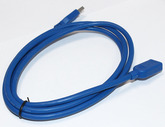 Шнур-USB A; штекер USB A --> гнездо USB A 1.5м (USB3.0) синий силикон