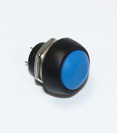 Кнопка PBS-33B круглая синяя (D-17.5мм, M12, ) (O-I) без фиксации (250В/1A)