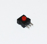 Кнопка мини 12х12х9мм H толкателя = 3мм 3 вывода, красная, с фиксацией (KFT 310)