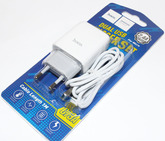 Зарядное устройство (СЗУ); 2 гнезда USB (5V, 2.4A) + шнур micro-USB 1м "Hoco C73A"