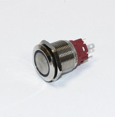 Кнопка антивандальная металл (M19, Dкорп-22мм, IP65) (O-I) без фиксации, подсветка, DC9-30V